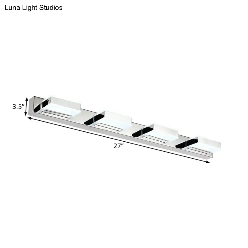 Chrome acrylic vanity light fixture four-light bar with frosted shades Decorbites on Tampa Home & Garden Store
