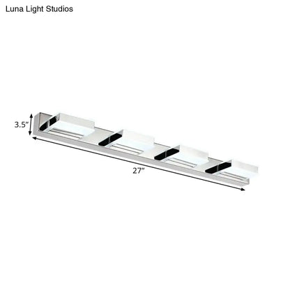 Chrome acrylic vanity light fixture four-light bar with frosted shades Decorbites on Tampa Home & Garden Store