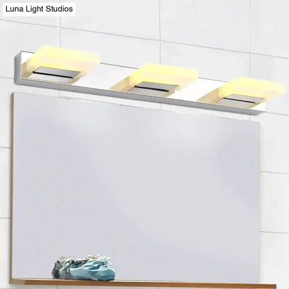 Modern Chrome Square Acrylic Wall Sconce