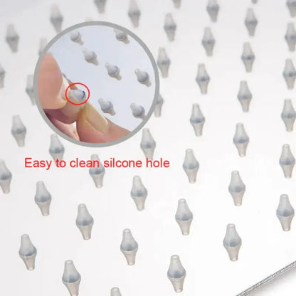Modern chrome square rainfall shower head by Decorbites with easy to clean silicone holes on Tampa Home & Garden Store
