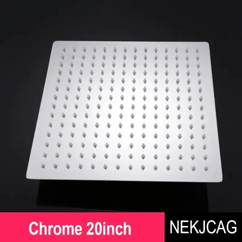 Chrome square rainfall shower head 20inch, modern bathroom fixture on Tampa Home & Garden Store