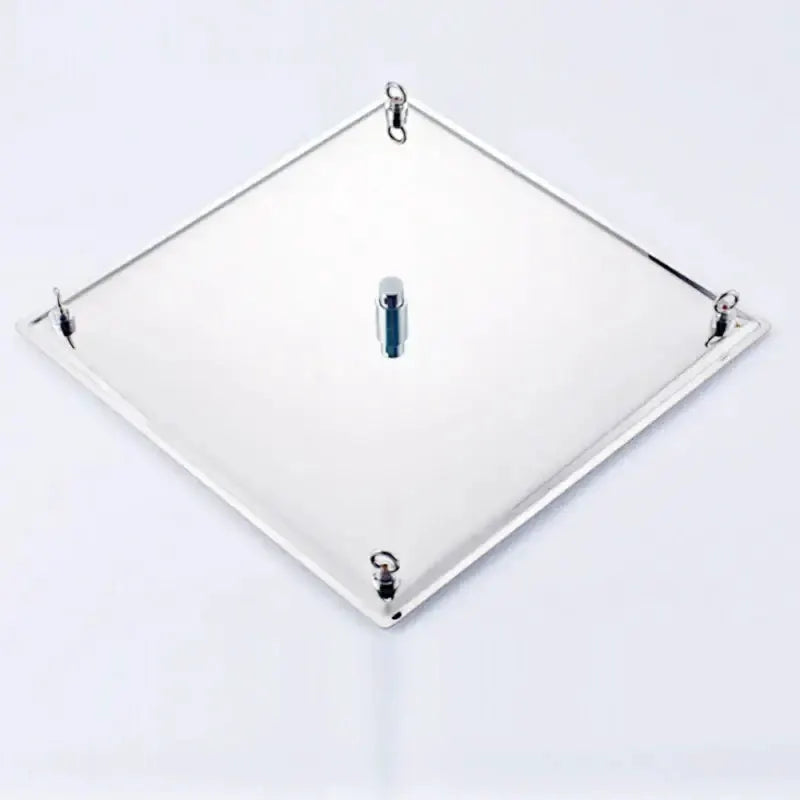 Decorbites chrome square rainfall shower head mounting plate with central connector on Tampa Home & Garden Store