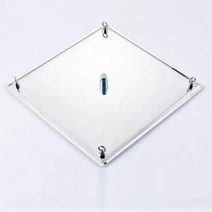 Decorbites chrome square rainfall shower head mounting plate with central connector on Tampa Home & Garden Store