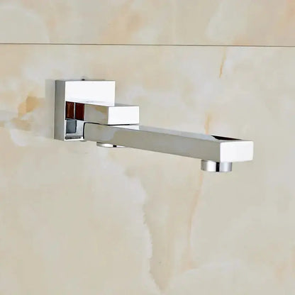 Modern chrome square shower faucet set with wall-mount arm on Tampa Home & Garden Store