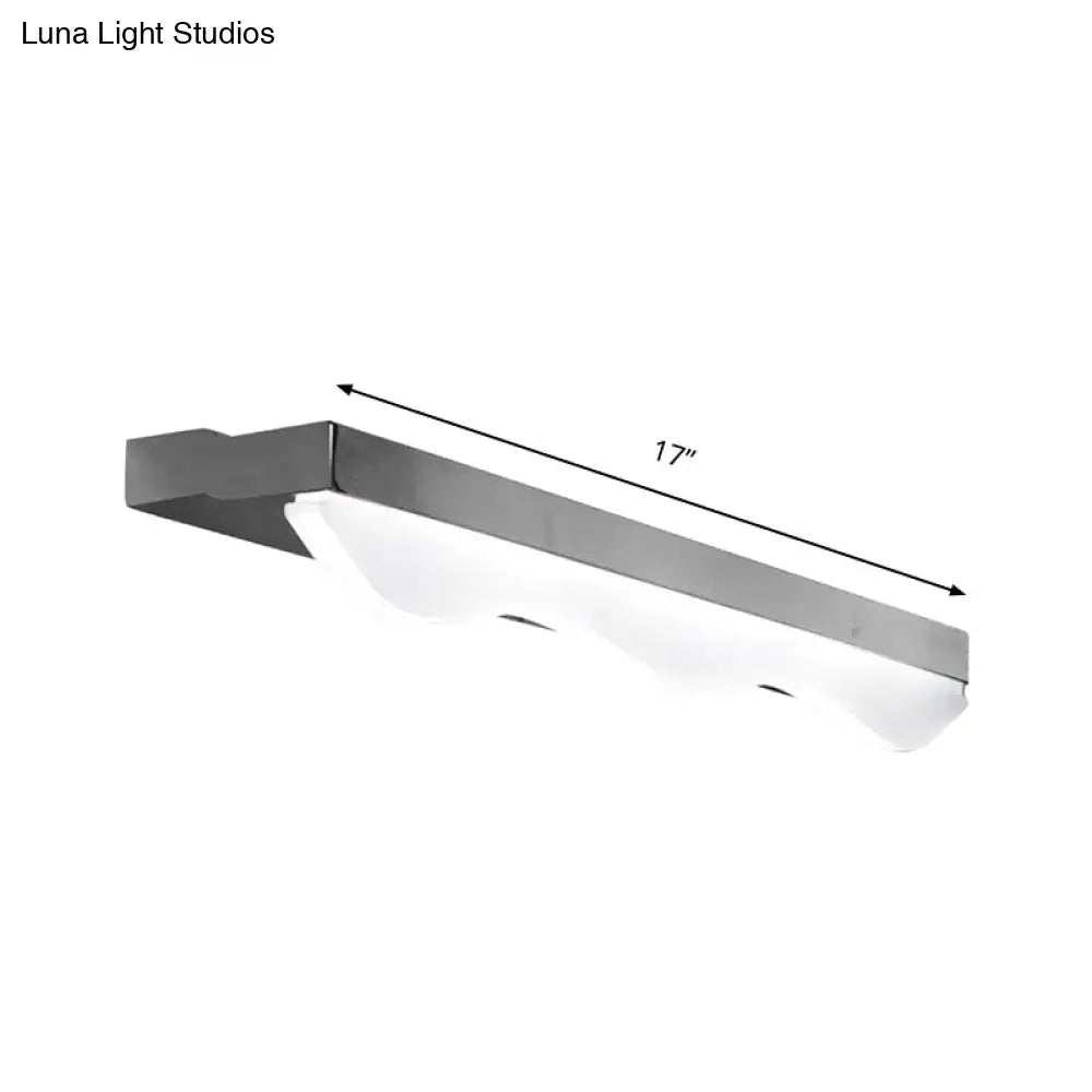 Decorbites chrome linear vanity light with frosted glass shades, 17-inch length on Tampa Home & Garden Store
