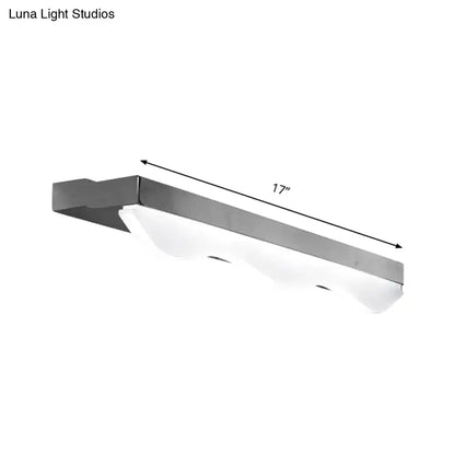 Decorbites chrome linear vanity light with frosted glass shades, 17-inch length on Tampa Home & Garden Store