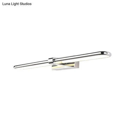 Modern chrome stainless steel LED bathroom vanity wall lamp with elongated bar on Tampa Home & Garden Store