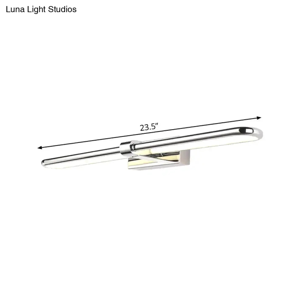 Modern chrome stainless steel LED wall lamp vanity light by Decorbites 23.5 inches long on Tampa Home & Garden Store