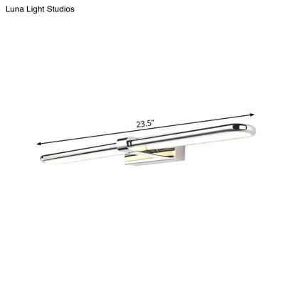 Modern chrome stainless steel LED wall lamp vanity light by Decorbites 23.5 inches long on Tampa Home & Garden Store