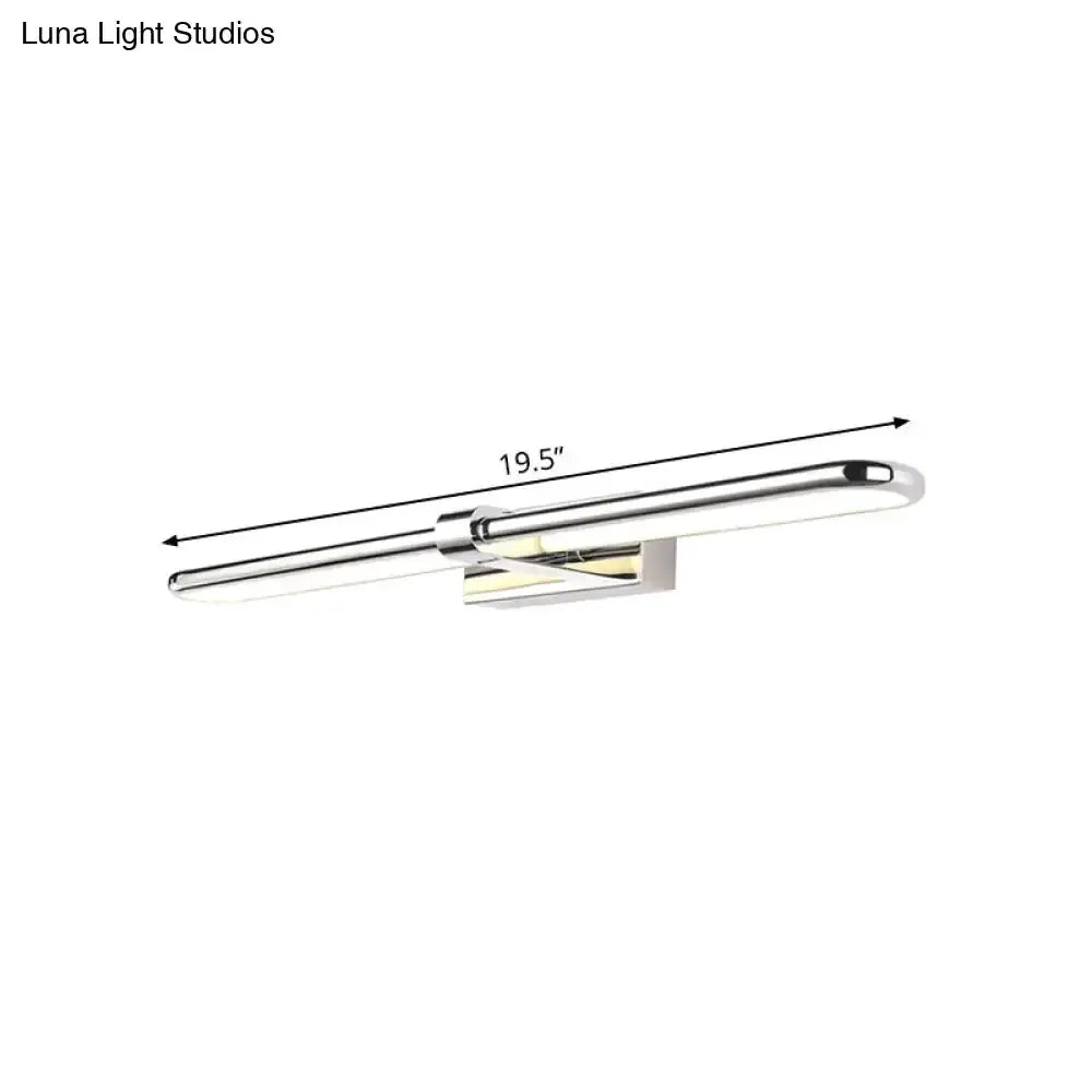Modern chrome stainless steel LED wall lamp vanity light by Decorbites, 19.5 in length on Tampa Home & Garden Store