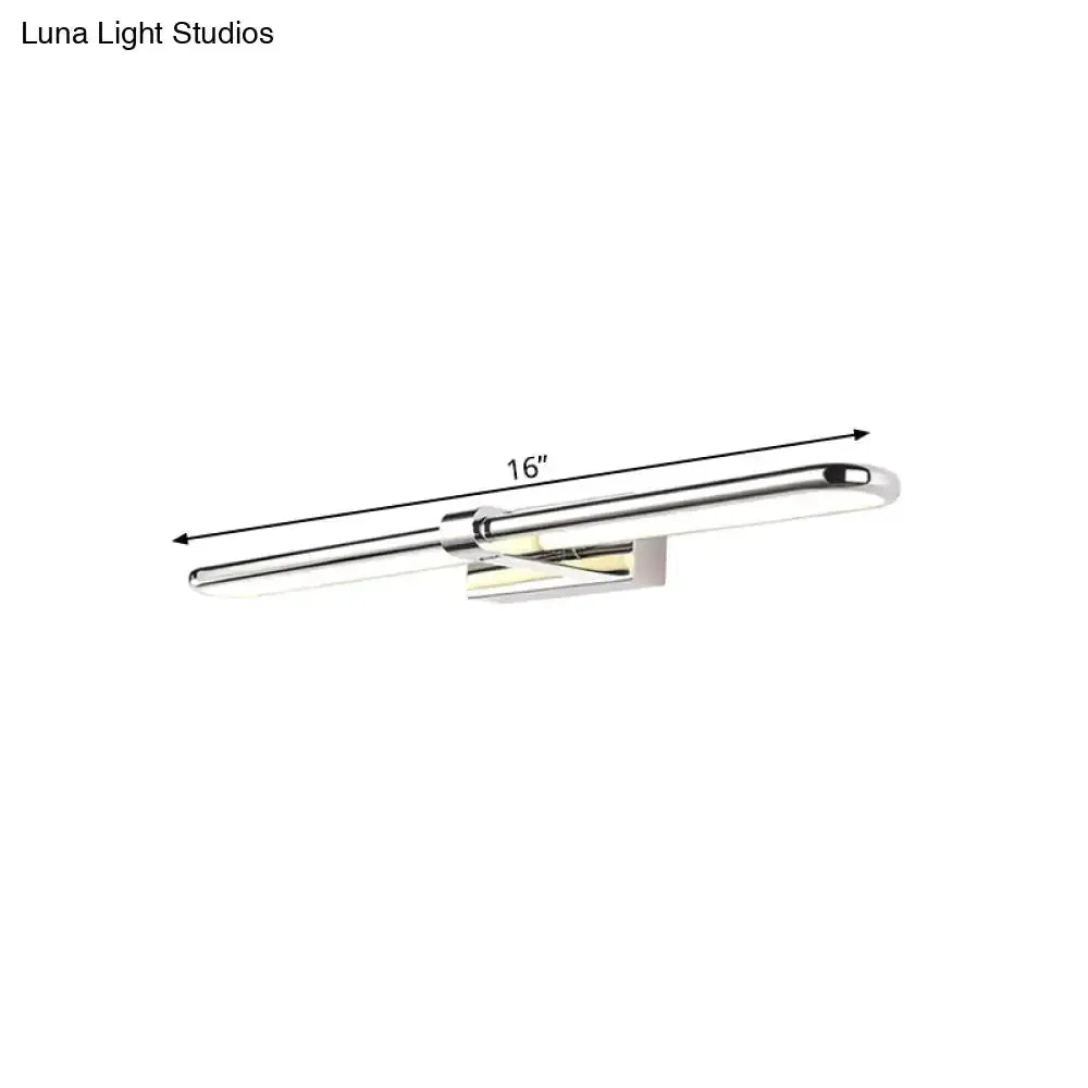 Modern chrome stainless steel LED bathroom vanity wall lamp, 16-inch by Decorbites on Tampa Home & Garden Store