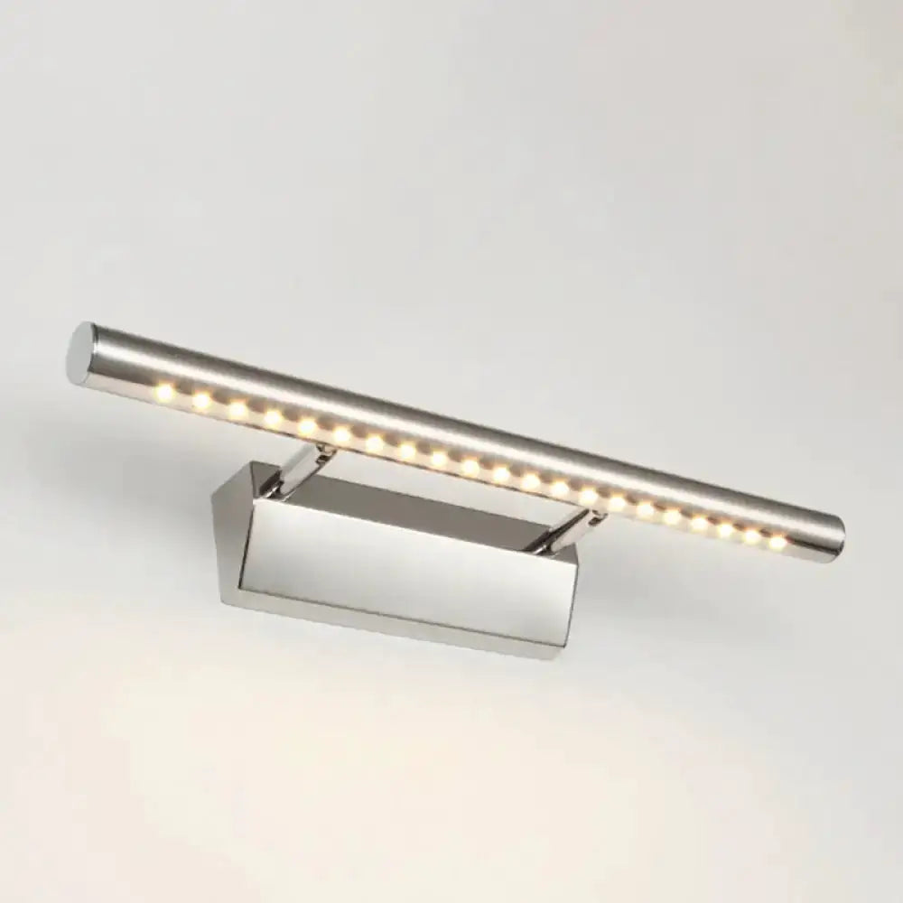Decorbites chrome stainless steel bathroom wall sconce with LED bar and rectangular mount on Tampa Home & Garden Store