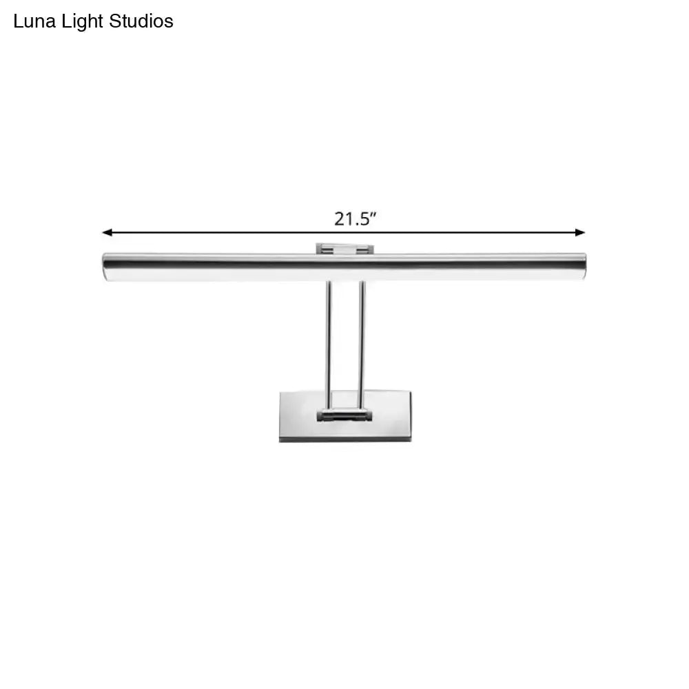 Linear LED vanity light fixture, chrome stainless steel, 21.5 in long on Tampa Home & Garden Store