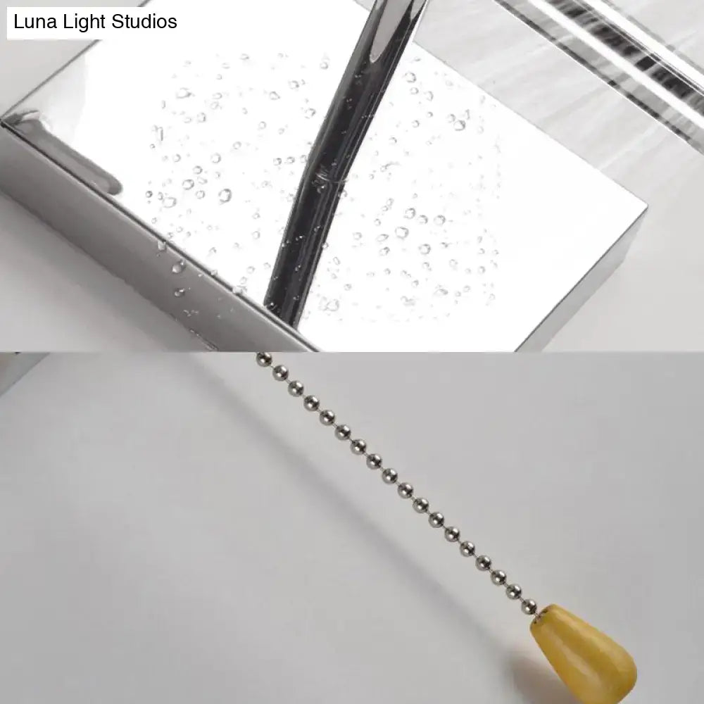 Decorbites Chrome Fabric Tapered Wall Sconce with bead pull chain on Tampa Home & Garden Store