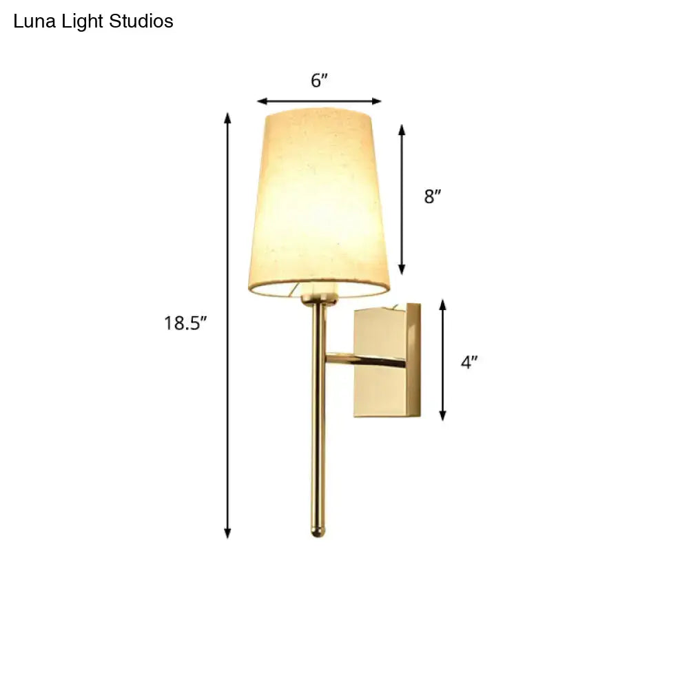 Chrome Fabric Tapered Wall Sconce with beige shade by Decorbites on Tampa Home & Garden Store