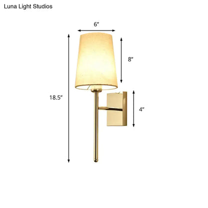Chrome Fabric Tapered Wall Sconce with beige shade by Decorbites on Tampa Home & Garden Store
