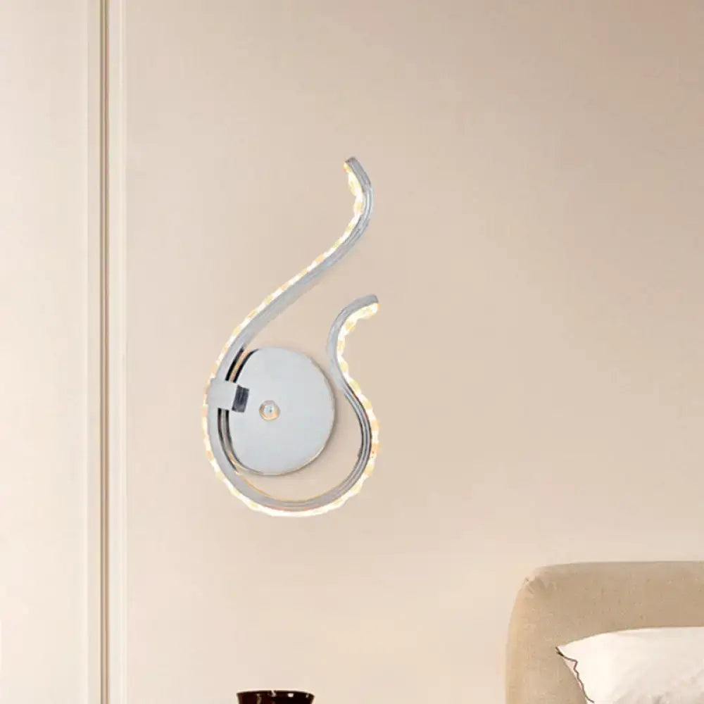 Decorbites Chrome Twist Wall Sconce with chrome finish LED lighting, wall mounted on Tampa Home & Garden Store
