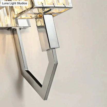 Modern Chrome Wall Lamp With Crystal Accents