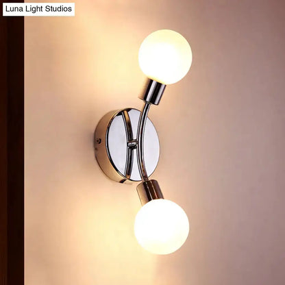 Modern chrome wall lamp with two white glass globes bedroom sconce by Decorbites on Tampa Home & Garden Store