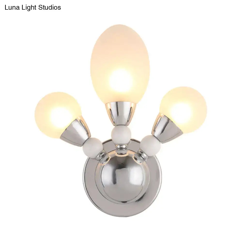 Chrome Glass Dual-Light Wall Sconce with frosted bulbs on Tampa Home & Garden Store