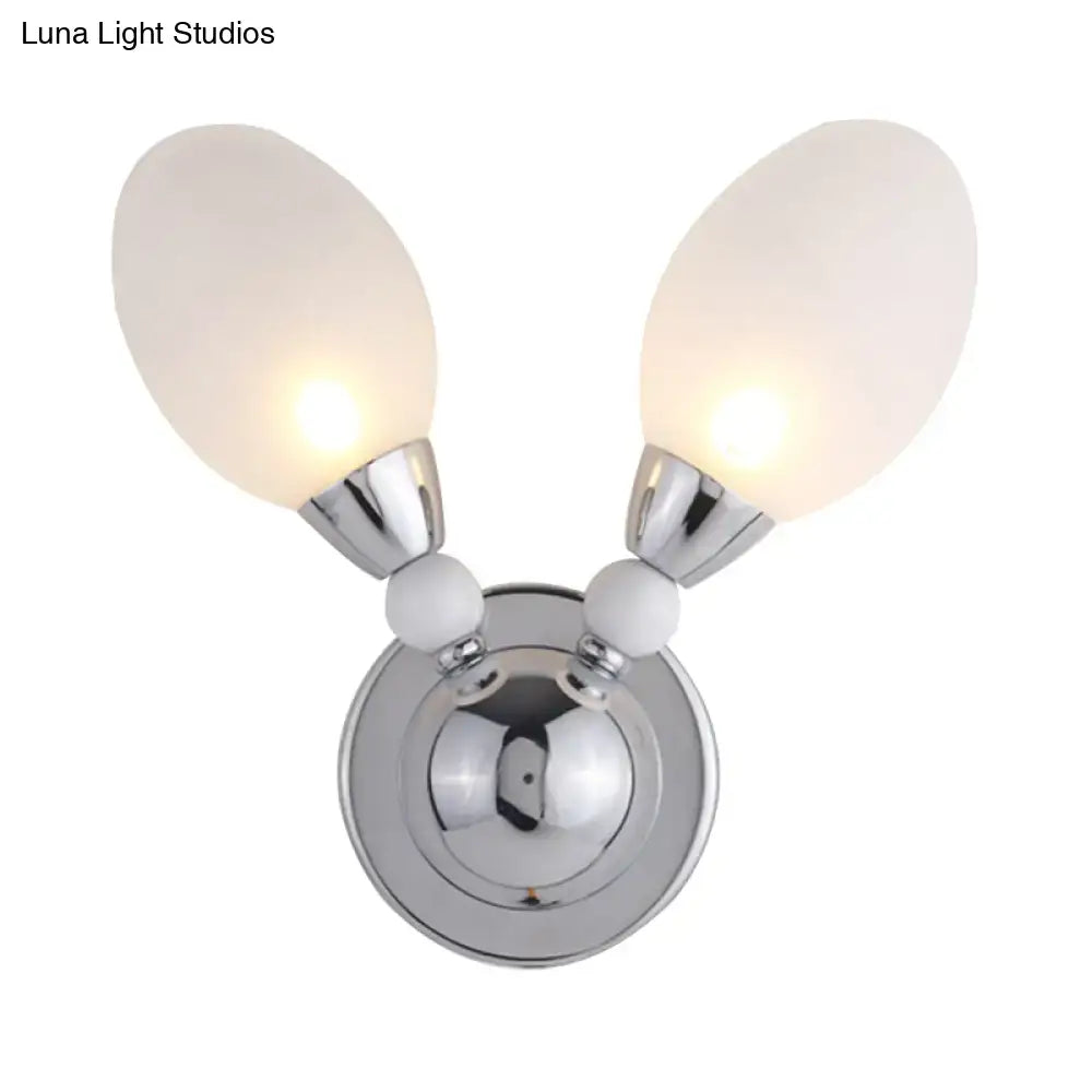Chrome Glass Dual-Light Wall Sconce with frosted glass shades and chrome backplate two-bulb on Tampa Home & Garden Store