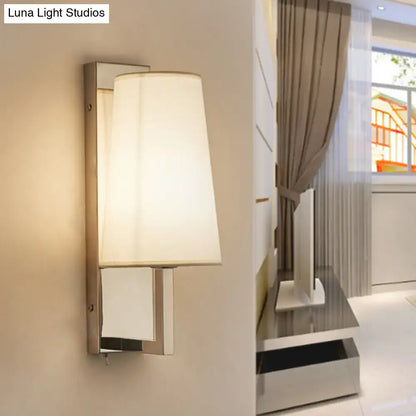 Decorbites chrome fabric cone wall sconce with white shade on Tampa Home & Garden Store