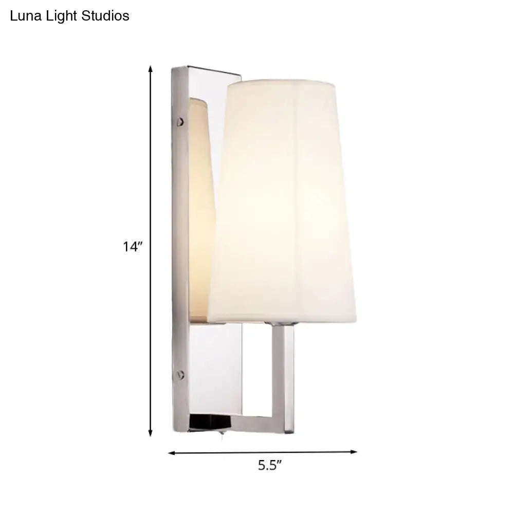 Chrome Fabric Cone Wall Sconce with cream fabric shade by Decorbites on Tampa Home & Garden Store