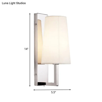 Chrome Fabric Cone Wall Sconce with cream fabric shade by Decorbites on Tampa Home & Garden Store