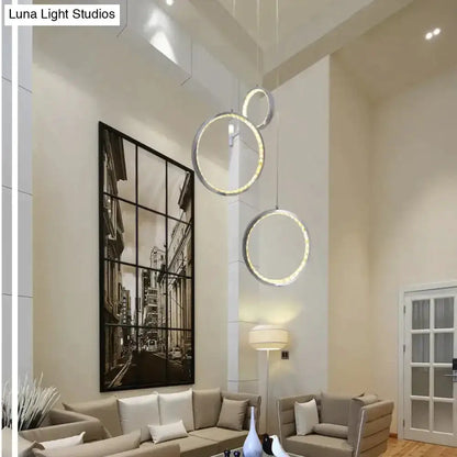 Pendant light with three circular LED crystal rings for dining room Decorbites on Tampa Home & Garden Store