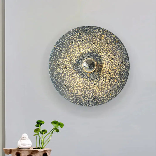 Terrazzo Wall Mounted Light: Designer Style 1-Bulb Sconce for Corridors in Beige & Lake Blue - Tampa Home & Garden Store