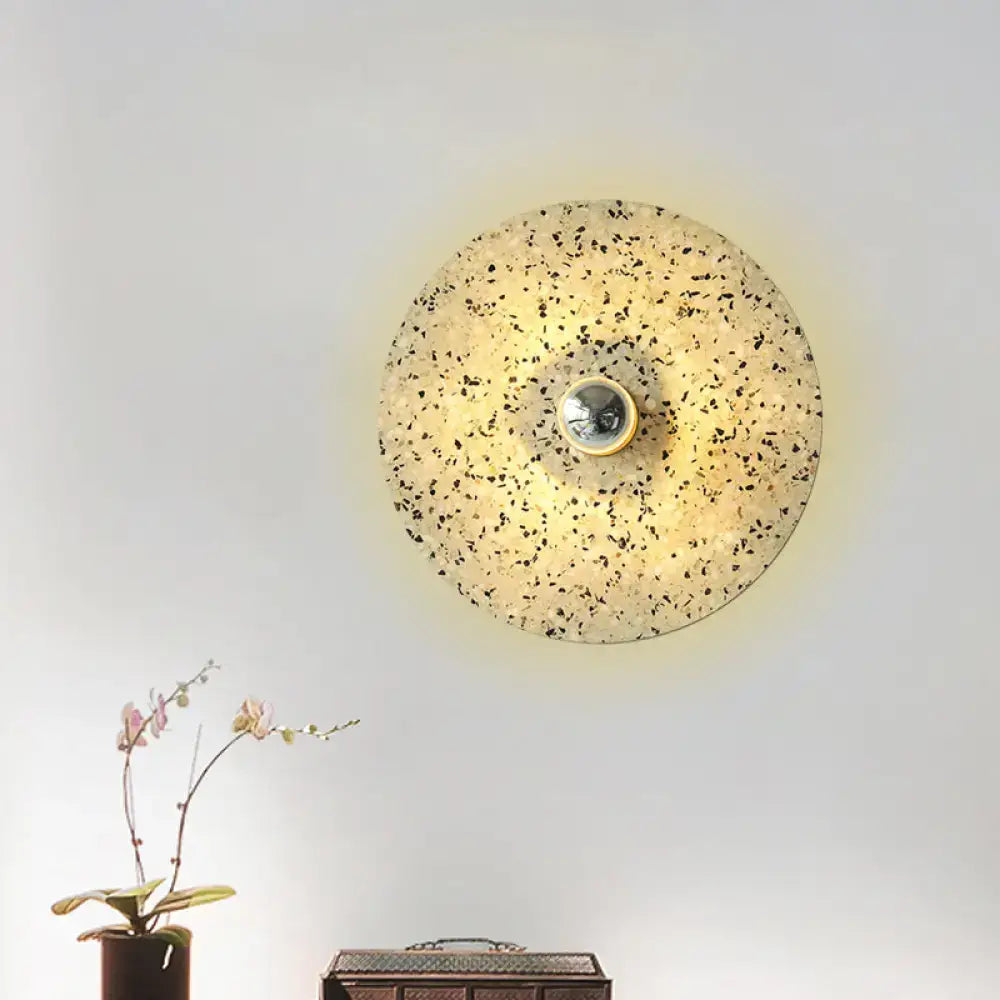 Terrazzo Wall Mounted Light: Designer Style 1-Bulb Sconce for Corridors in Beige & Lake Blue