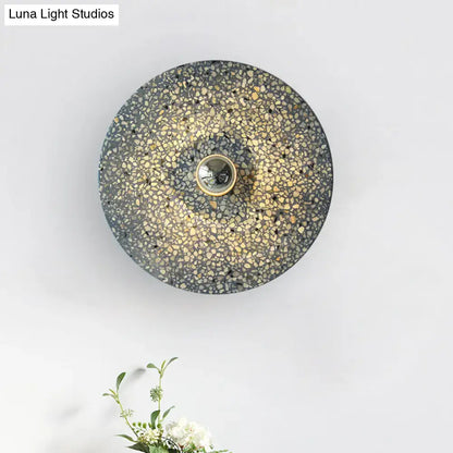 Terrazzo Wall Mounted Light: Designer Style 1-Bulb Sconce for Corridors in Beige & Lake Blue