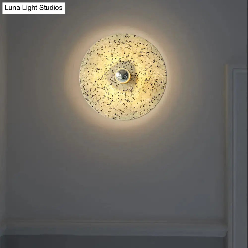 Terrazzo Wall Mounted Light: Designer Style 1-Bulb Sconce for Corridors in Beige & Lake Blue