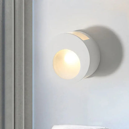 White Gypsum LED Wall Sconce by Decorbites, round disc LED light on wall on Tampa Home & Garden Store