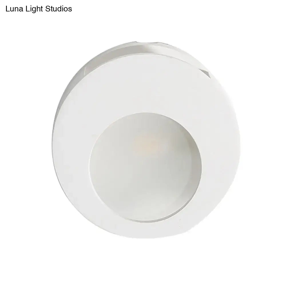 White gypsum LED wall sconce round minimalist design by Decorbites on Tampa Home & Garden Store