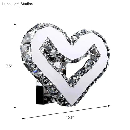 Crystal Heart Wall Lamp Stainless Steel Sconce
