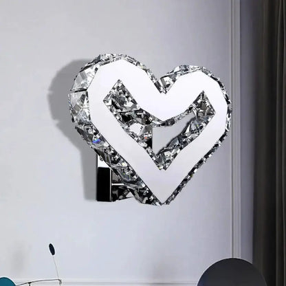 Crystal Heart Wall Lamp Stainless Steel Sconce