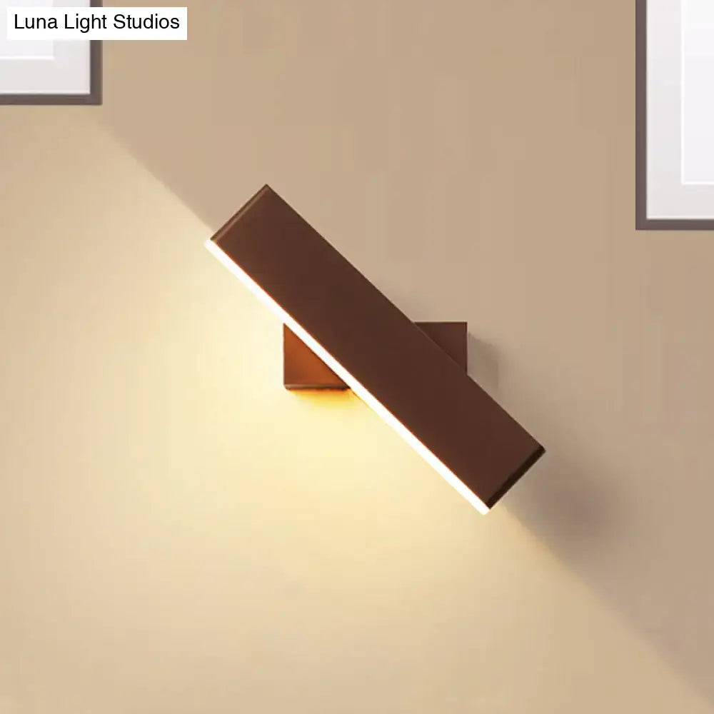 Coffee White Rectangular Sconce by Decorbites, bronze wall-mounted LED bar with warm light on Tampa Home & Garden Store