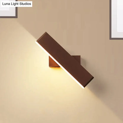 Coffee White Rectangular Sconce by Decorbites, bronze wall-mounted LED bar with warm light on Tampa Home & Garden Store