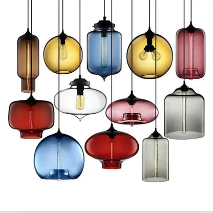 Modern colorful glass bowl pendant lights by Decorbites for kitchen and dining on Tampa Home & Garden Store