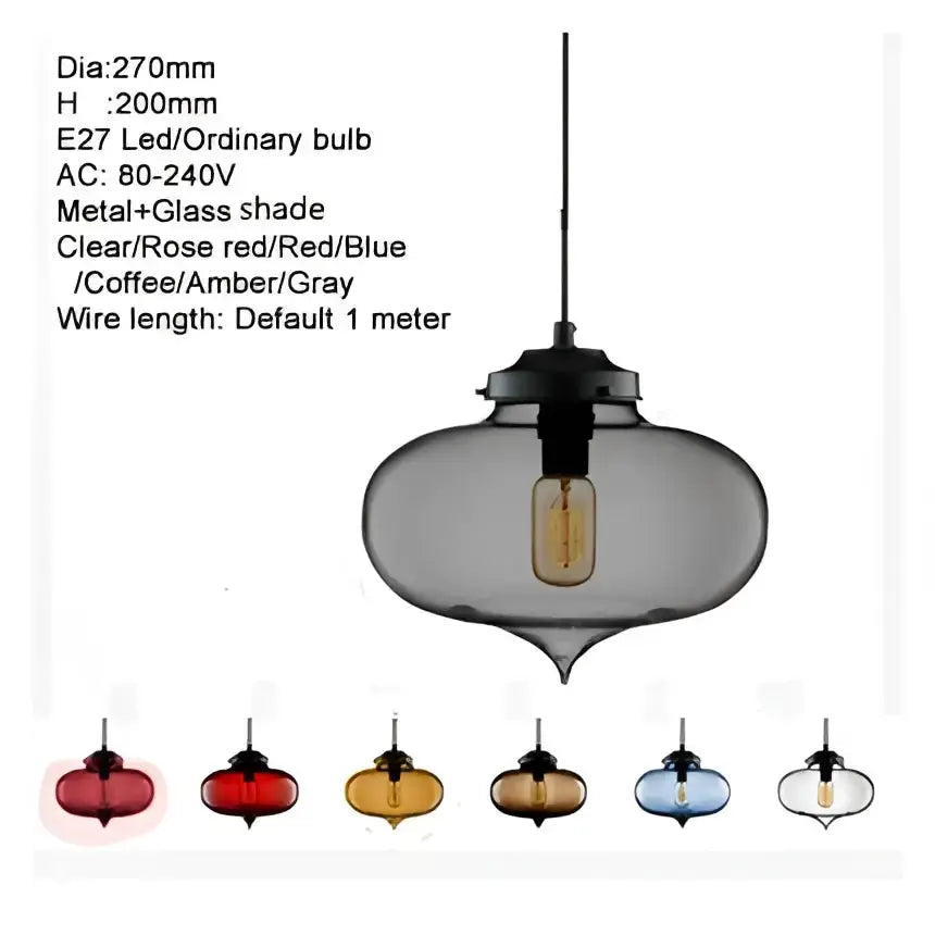 Modern colorful glass bowl pendant light Decorbites for kitchen dining assorted colors on Tampa Home & Garden Store