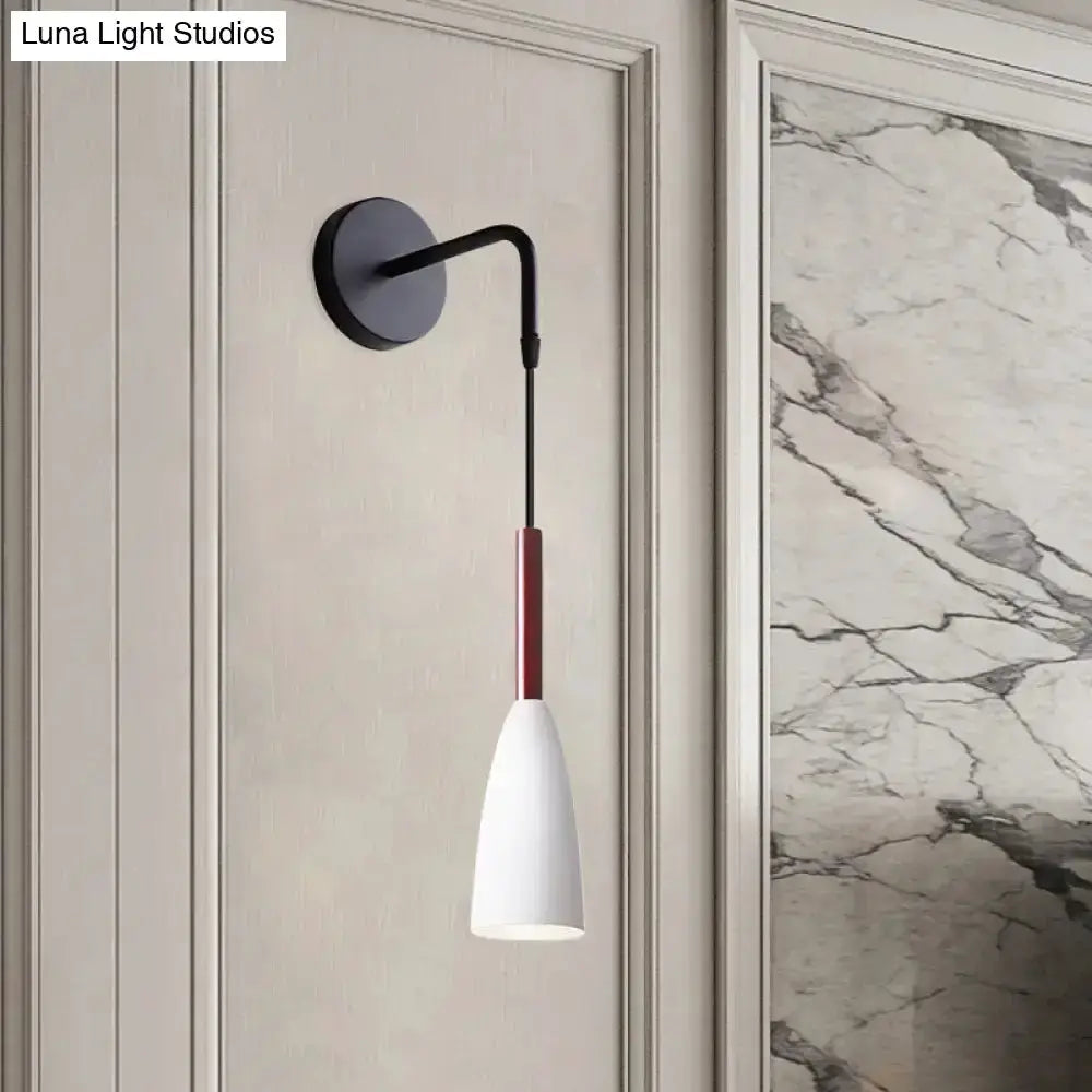 Modern Conical Black Wall Lamp for Bedroom LED