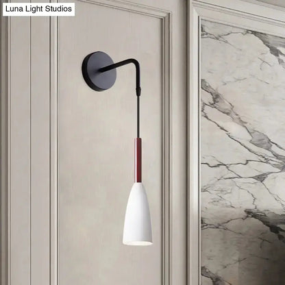 Modern Conical Black Wall Lamp for Bedroom LED