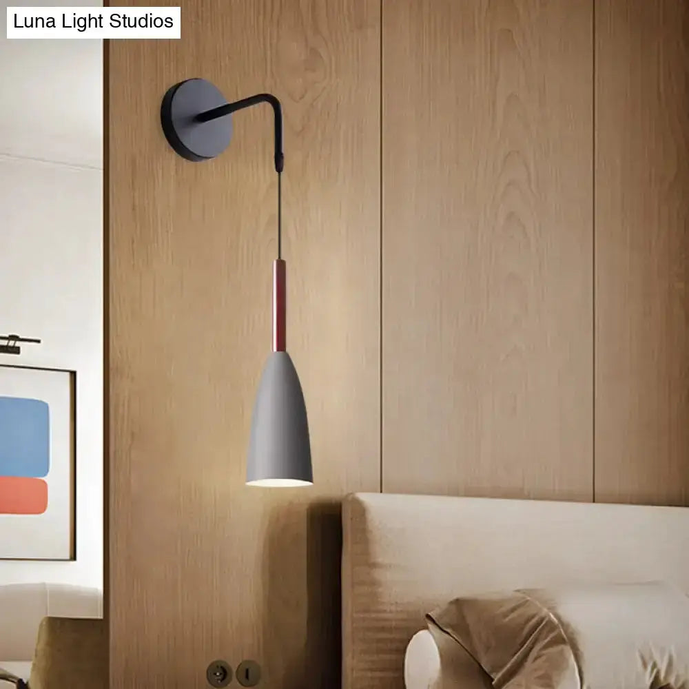 Modern Conical Black Wall Lamp for Bedroom LED