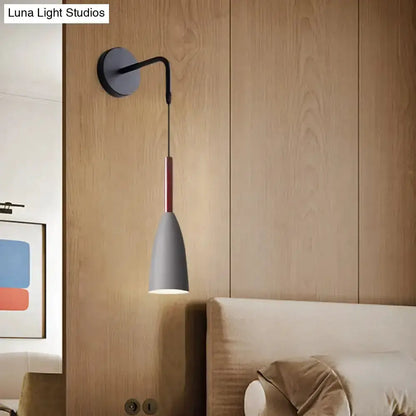 Modern Conical Black Wall Lamp for Bedroom LED