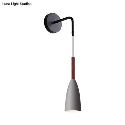 Modern Conical Black Wall Lamp for Bedroom LED