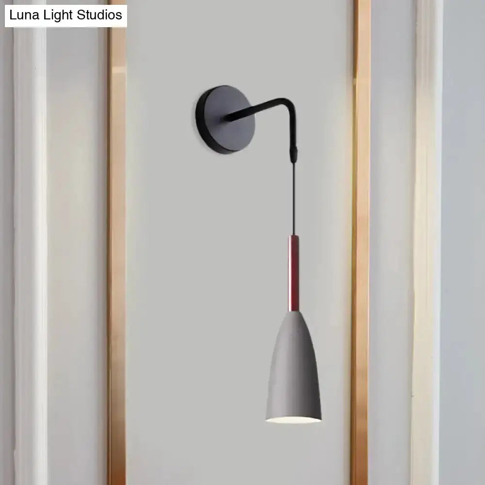 Modern Conical Black Wall Lamp for Bedroom LED