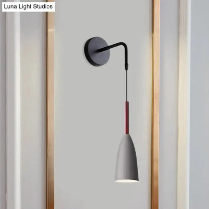 Modern Conical Black Wall Lamp for Bedroom LED