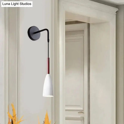 Modern Conical Black Wall Lamp for Bedroom LED