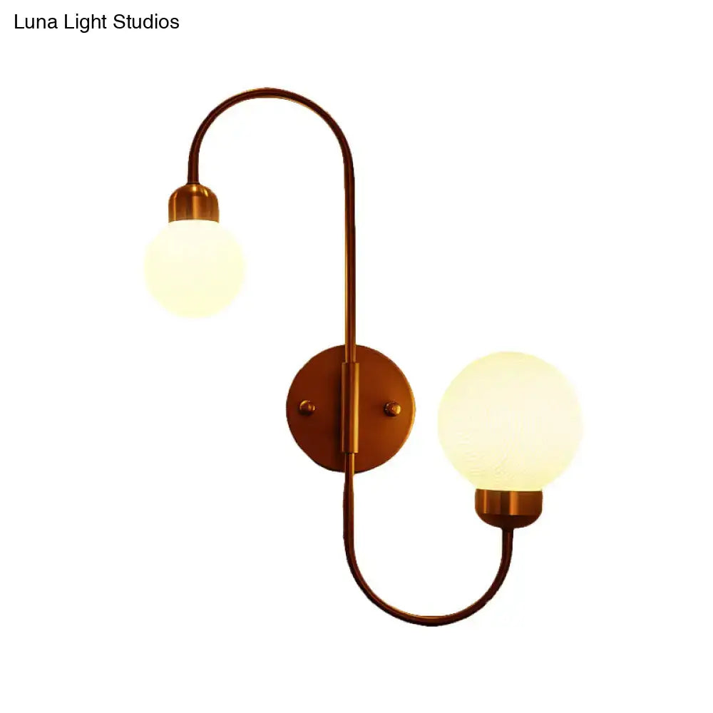 Copper Spherical Wall Sconce Decorbites, copper finish, dual globe lights, wall-mounted on Tampa Home & Garden Store